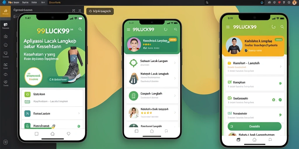 Tampilan antarmuka utama aplikasi 99LUCK99 dengan fitur Lacak Langkah.