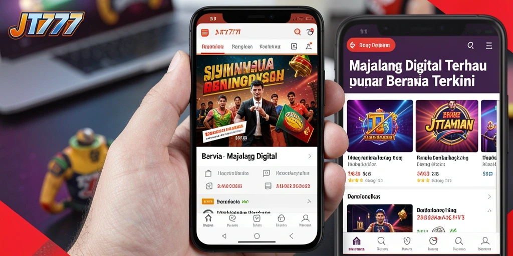 Tampilan antarmuka modern dan fungsi aplikasi Majalah Digital.